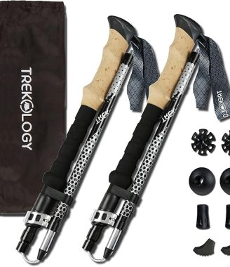 Trekology Trek-Z Collapsible Hiking & Trekking Poles - Balance Support for Seniors, Women, and Men, 2pc Per Set